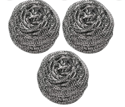 SCRUBIT 3 Pack Stainless Steel Scourers  Steel Wool Scrubber Pad Used for Dishes, Pots, Pans, and Ovens. Easy scouring for Tough Kitchen Cleaning.