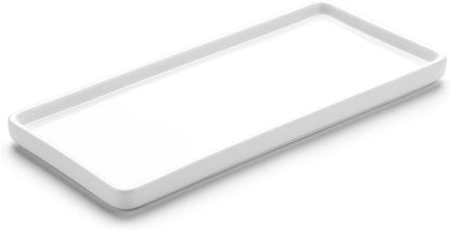 Gurygo 12" Ceramic Vanity Sink Tray for Bathroom Counter - Large Rectangle Kitchen Soap Tray - Ceramic Trays for Kitchen Counter, White