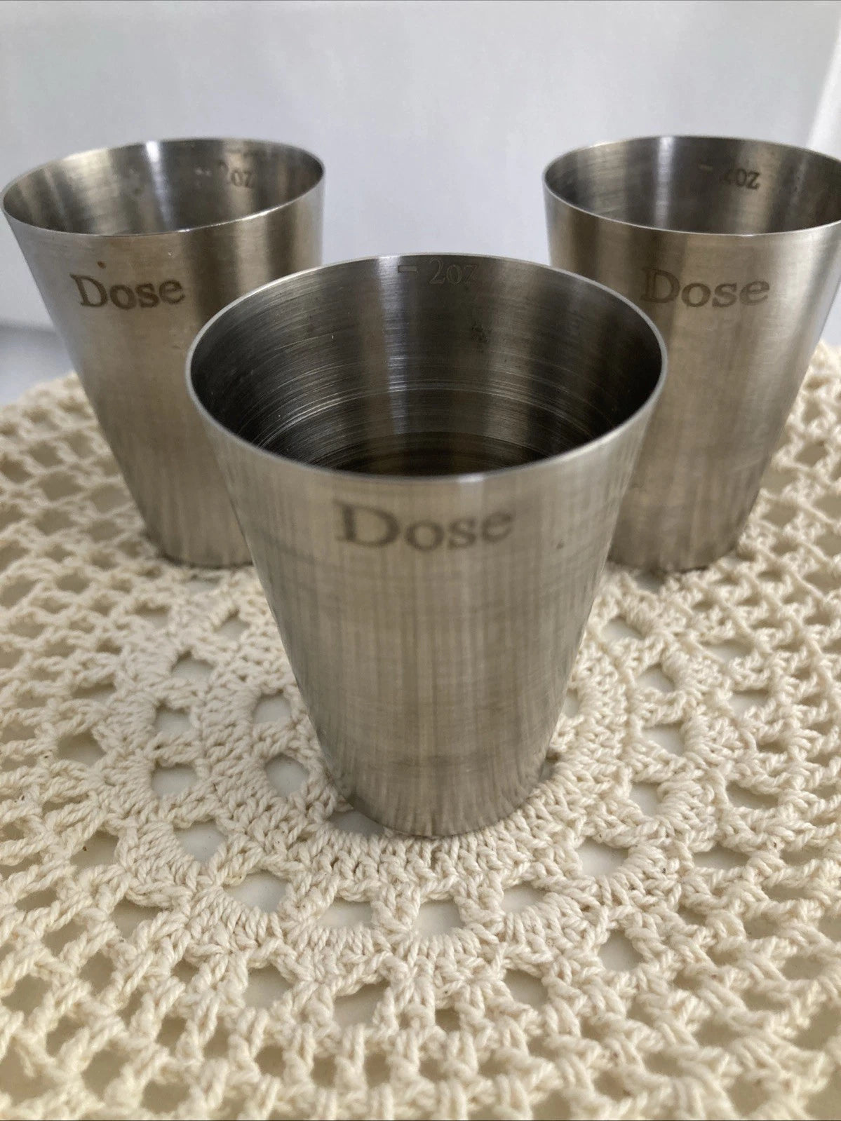Dose Stainless Steel Shot Glasses 2oz Set Of 3 Cocktails Party Holidays