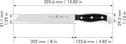 HENCKELS Statement Razor-Sharp 8-inch Bread Knife, Cake Knife, German Engineered Informed by 100+ Years of Mastery, Black