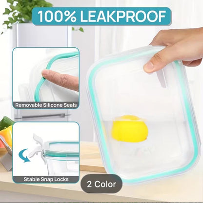 VTOPMART 18 Pack (36pc) Glass Storage Containers Set BPA Free Airtight Leakproof Lids