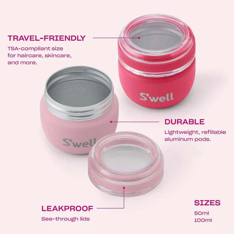 S'well Travel Container Set 4 PCs (two 1.7 oz and two 3.4 oz) In 2 Shades Of Pink