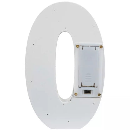 White Marquee Light Up Wood Number. (Number 0)