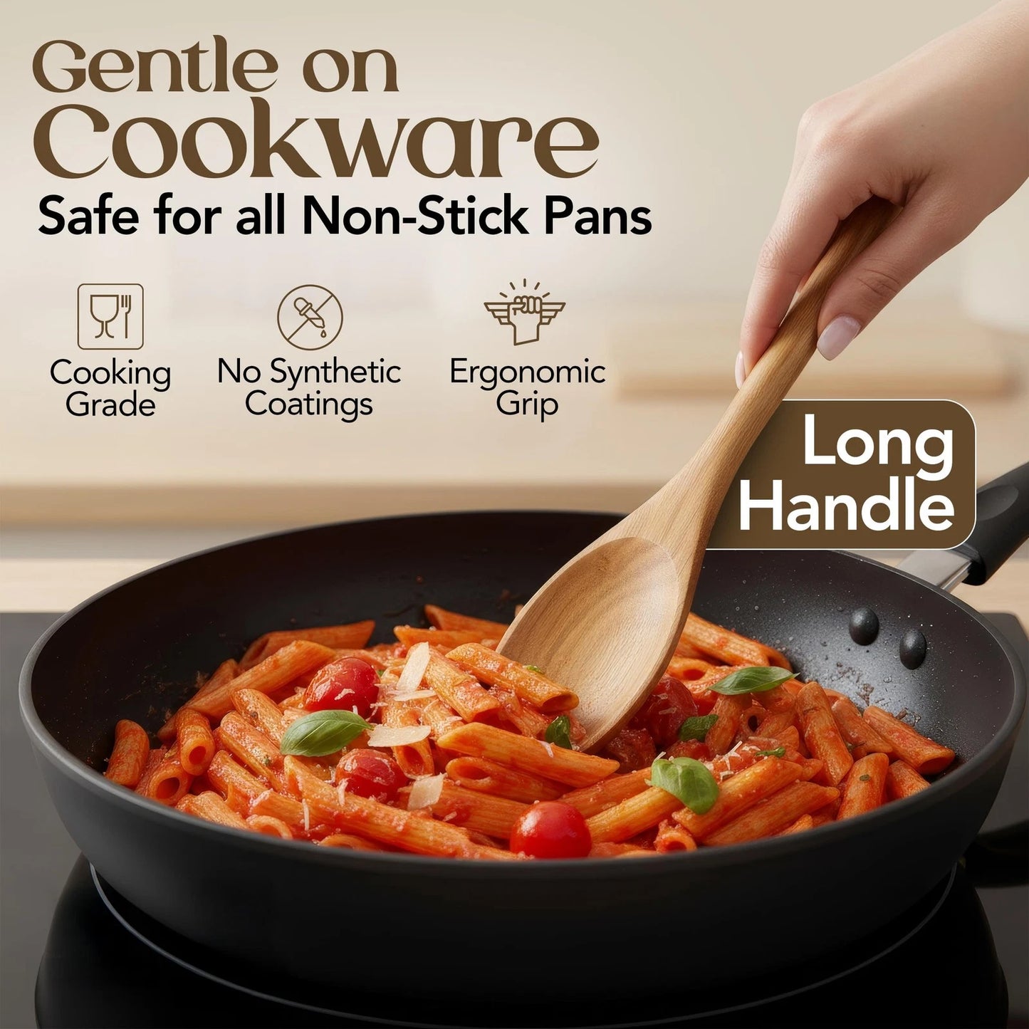Sanjh Wooden utensils for cooking - teak wood (TONGS NOT INCLUDED)