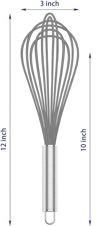 Stainless Steel Whisks - Whisks for Cooking | Light Weight Manual Mixers, Portable Cream Egg Beater, Enhanced Version Balloon Wire Whisk, Whiskers for Blending, Whisking, Beating and Stirring