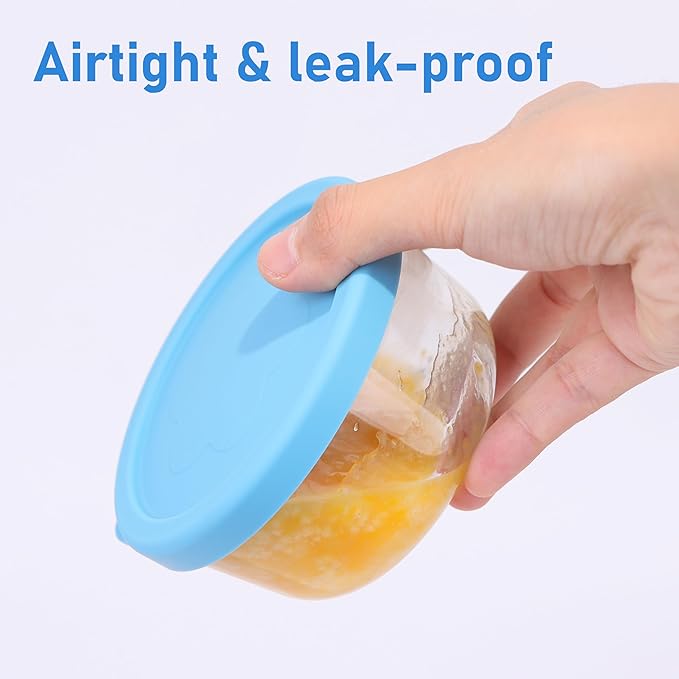 1 Cup (4 Pack) + 2 Cup (4 Pack) Silicone Replacement Lids Storage Cover for Pyrex 7202-PC and Anchor Hocking Glass Bowls (Container not Included) 8 Pack Microwave, Dishwasher and Freezer Safe