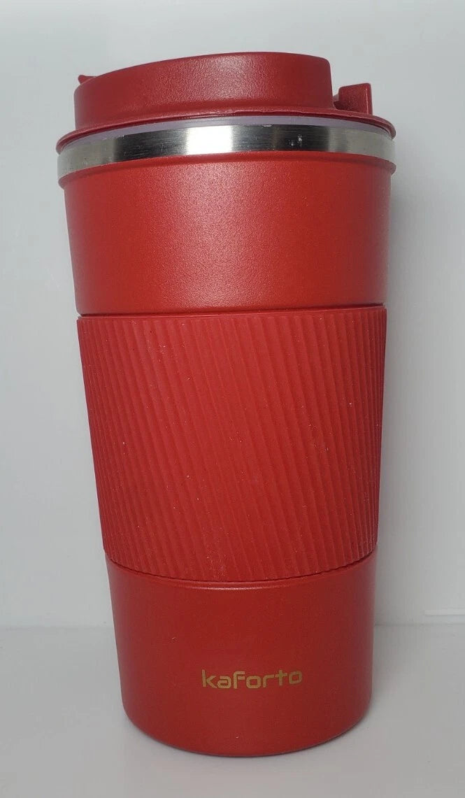 Kaforto Coffee Mug Red Beverage Thermos Tumblr Insulated For Home Or Travel (Minor Cosmetic Scratches)