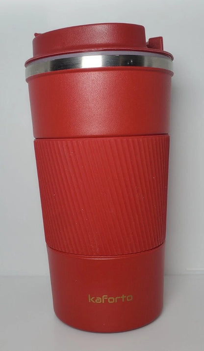 Kaforto Coffee Mug Red Beverage Thermos Tumblr Insulated For Home Or Travel (Minor Cosmetic Scratches)