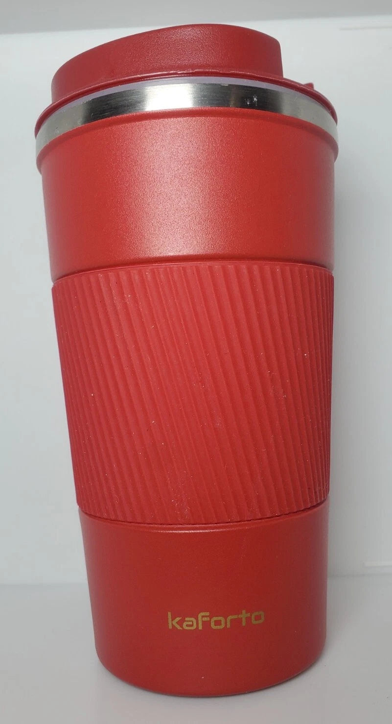 Kaforto Coffee Mug Red Beverage Thermos Tumblr Insulated For Home Or Travel (Minor Cosmetic Scratches)
