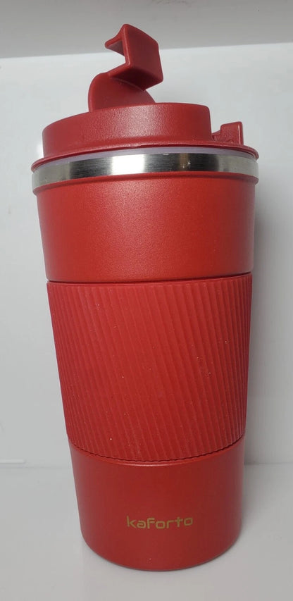 Kaforto Coffee Mug Red Beverage Thermos Tumblr Insulated For Home Or Travel (Minor Cosmetic Scratches)