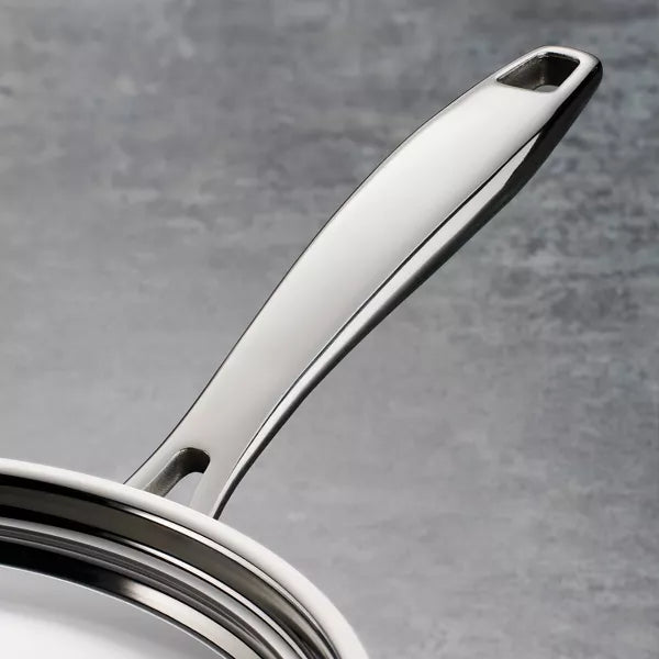 Tramontina Gourmet Tri-Ply Clad 1.5qt Sauce Pan with Lid Silver: Stainless Steel, Dishwasher & Oven Safe, Induction Compatible