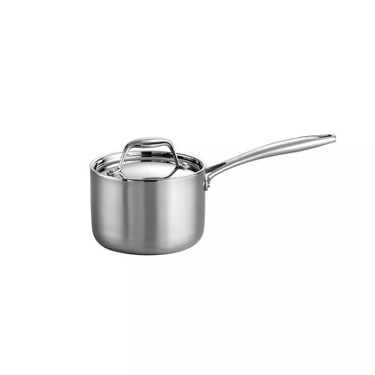 Tramontina Gourmet Tri-Ply Clad 1.5qt Sauce Pan with Lid Silver: Stainless Steel, Dishwasher & Oven Safe, Induction Compatible