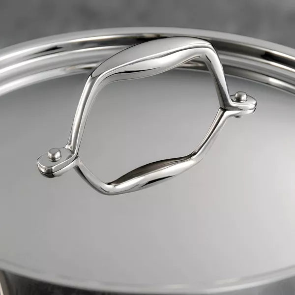 Tramontina Gourmet Tri-Ply Clad 1.5qt Sauce Pan with Lid Silver: Stainless Steel, Dishwasher & Oven Safe, Induction Compatible