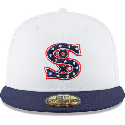 Chicago White Sox New Era Cooperstown Collection Wool 59FIFTY Fitted Hat - White ( Size 7 )