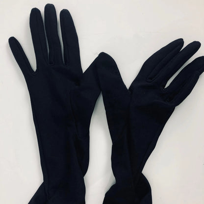 Gloves Long Black Full Length Fabric Costume Dress Evening Ladies Small Unlined