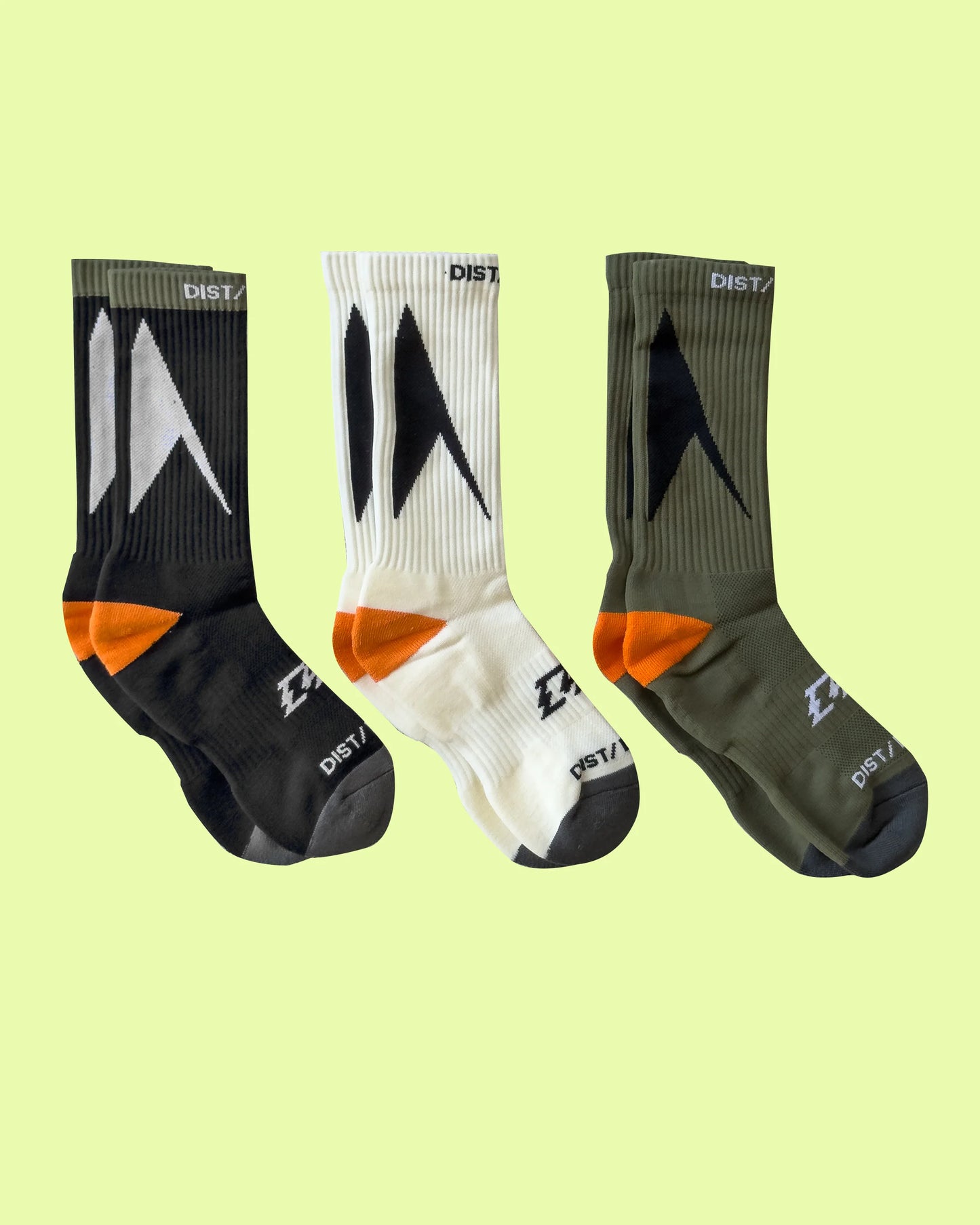 Techno Asymmetrical Sock (1-Pack) ( Whiite-Orange Color )