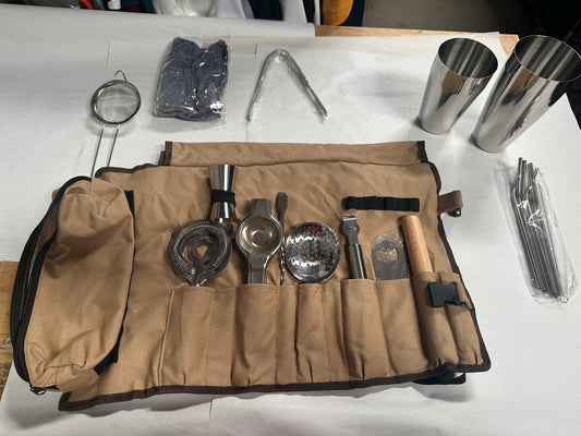 Portable Bartender Bag Travel Bartender Bag Canavs Bar Kit Bag for Carrying Bar Tools Perfect Storage,Travel Bar Set for Home Cocktail Making