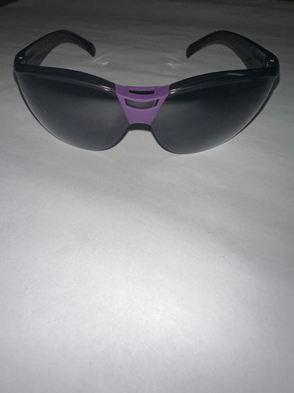 Global Vision Cruisin Safety Glasses Black Frame & Flash Mirror Lens Purple Frame & Lens