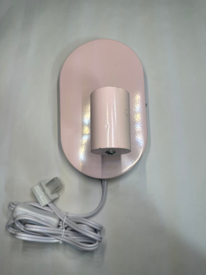 Refurbished GLOBE Electric 52102 Kiel 1-Light Plug-in or Hardwire Wall Sconce, Matte Pink, Bulb Not Included