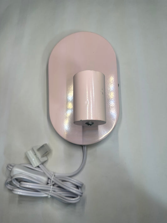 Refurbished GLOBE Electric 52102 Kiel 1-Light Plug-in or Hardwire Wall Sconce, Matte Pink, Bulb Not Included