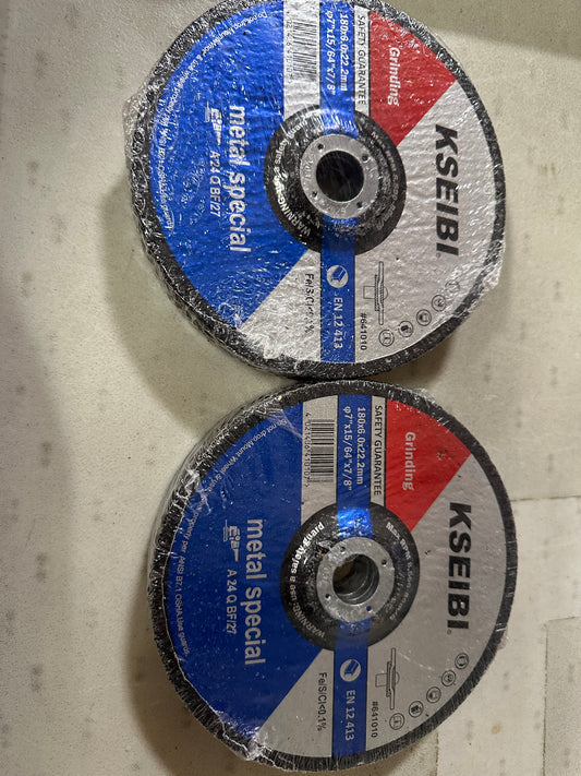 KSEIBI 641010 Grinding Wheels 10-Pack, Aluminum Oxide Discs for Metal & Stainless Steel, 180x6.0x22.2mm, - 7"x15/64"x7/8" Aggressive Grinding for Angle Grinders, Depressed Center Design