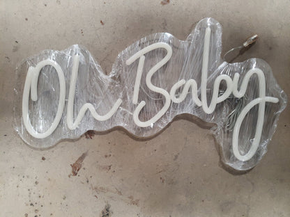 "Oh Baby" Large 21.7x10 Inch Neon Letter Sign for Wall Room Backdrop Decoration