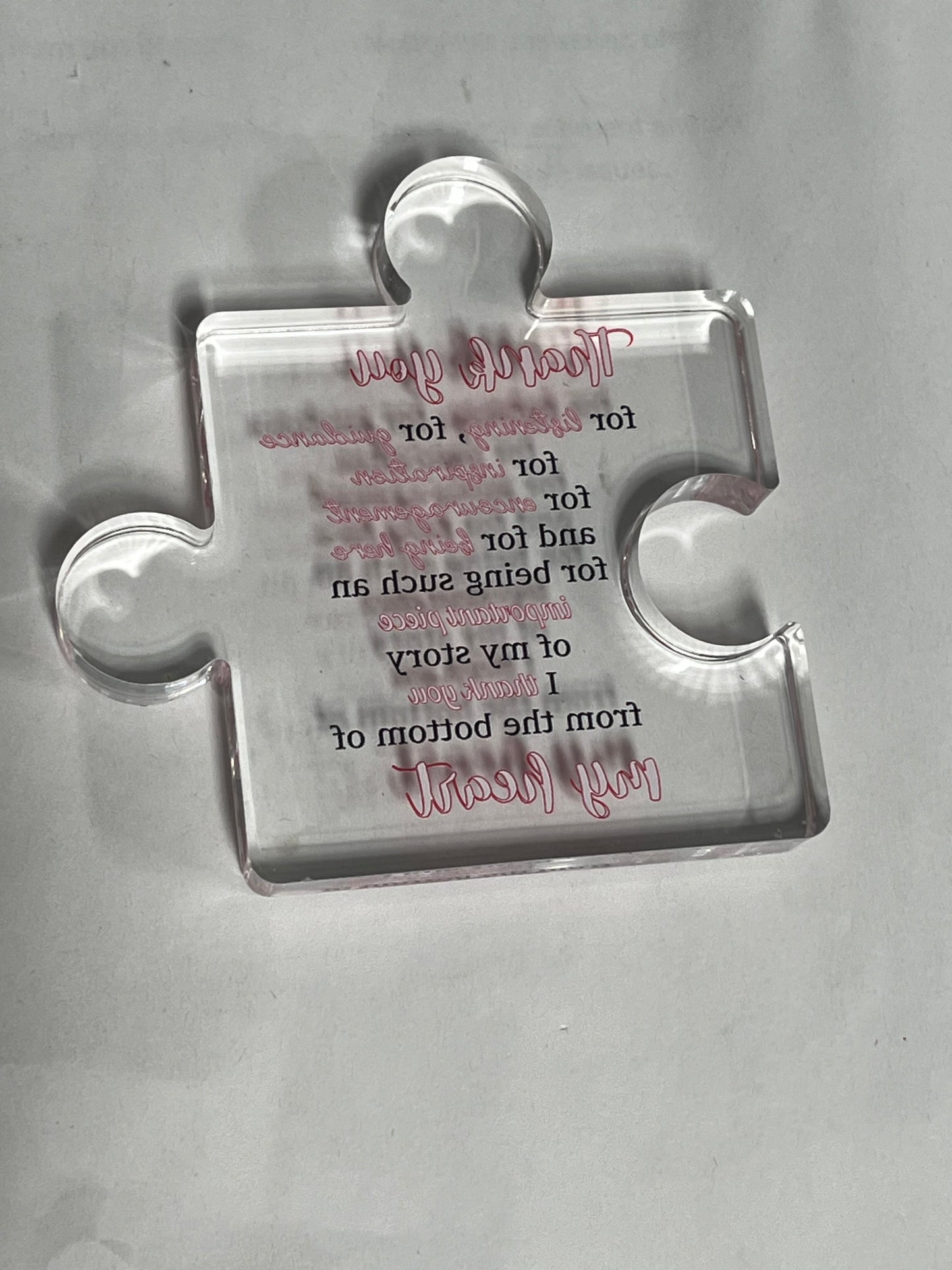 VELENTI Thank You Gifts - Engraved Acrylic Block Puzzle Thank You Present - Paperweights for Women, Men - Gifts for Friends, Coworkers - Heartwarming Therapist, Nurse Teacher Presents