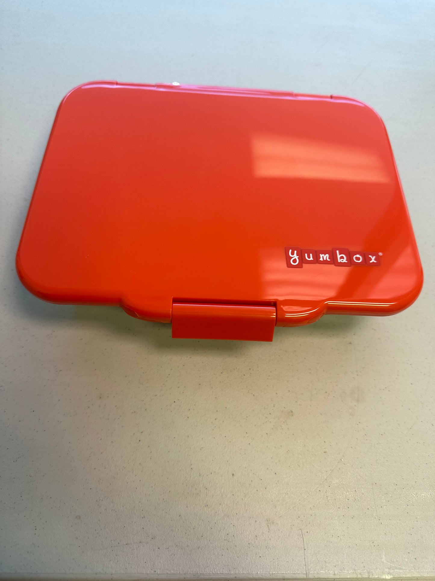 Yumbox Prêt Stainless Steel Bento Lunch Box, Leakproof, Sandwich Friendly Tray, Kids Lunch Box, Easy Open Latch, Compact, Durable, Spacious Food Tray (Orange)