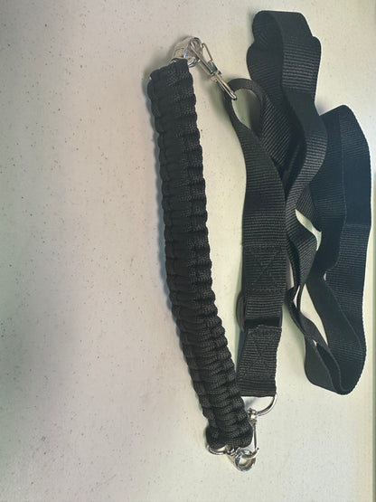 Dog Collar Safety Backup Leash for Prong Collar Harness Back Up Strap Clip (Black)