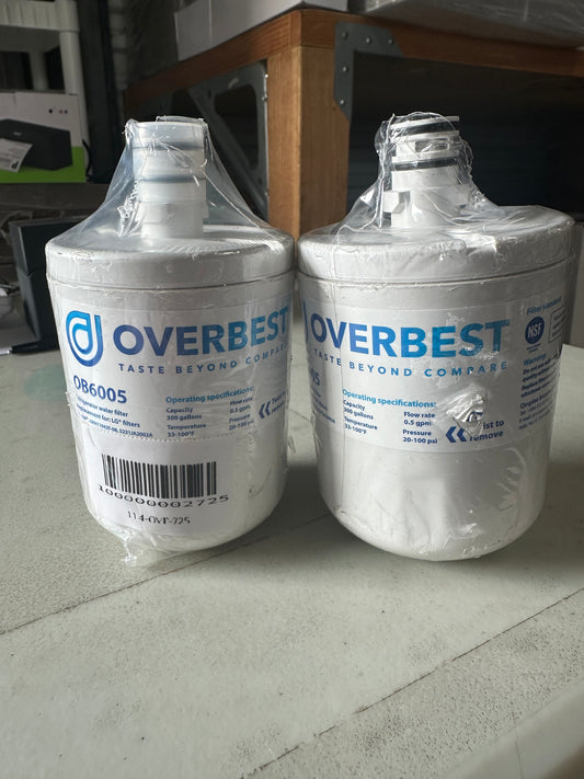 Overbest 5231JA2002A Refrigerator Water Filter Replacement for LG LT500P, GEN11042FR-08 Kenmore 9890, 46-9890, HDX FML-1 ADQ72910911, ADQ72910901, LFX25974ST LFX25973ST LSC27925ST, (2 Pack)