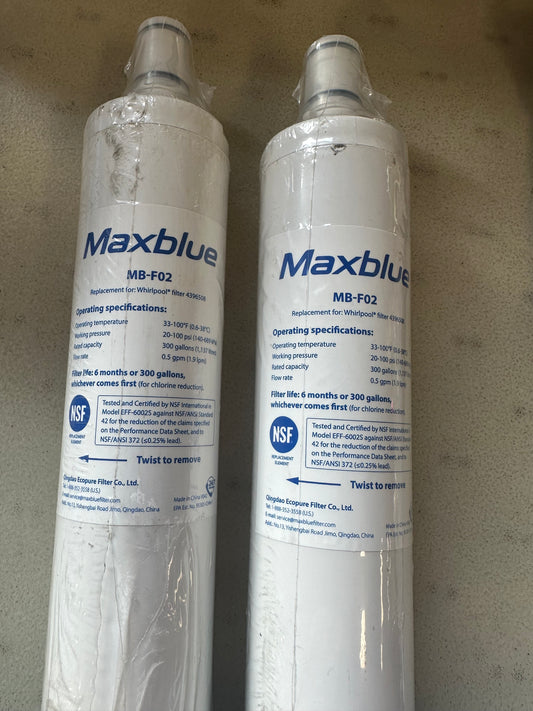 Maxblue Replacement for Whirlpool Filter 4396508 - MB-F02 (2 Pack)
