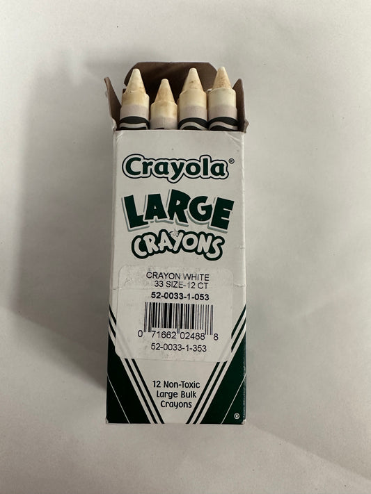Crayola Crayons, White, Single Color Crayon Refill, 12 Count Bulk Crayons, School Supplies