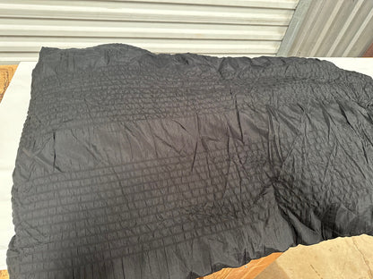 GentleSoft™ Stripe Seersucker - Bed Comforter & Pillowcases (Black) Queen Size