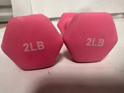 FUXION 2lbs Neoprene Dumbbell Hand Weights, Sets of 2 with Multiple Weight Options, Hexagon Non-Slip Weights for Home Gym Yoga Pilates Workout