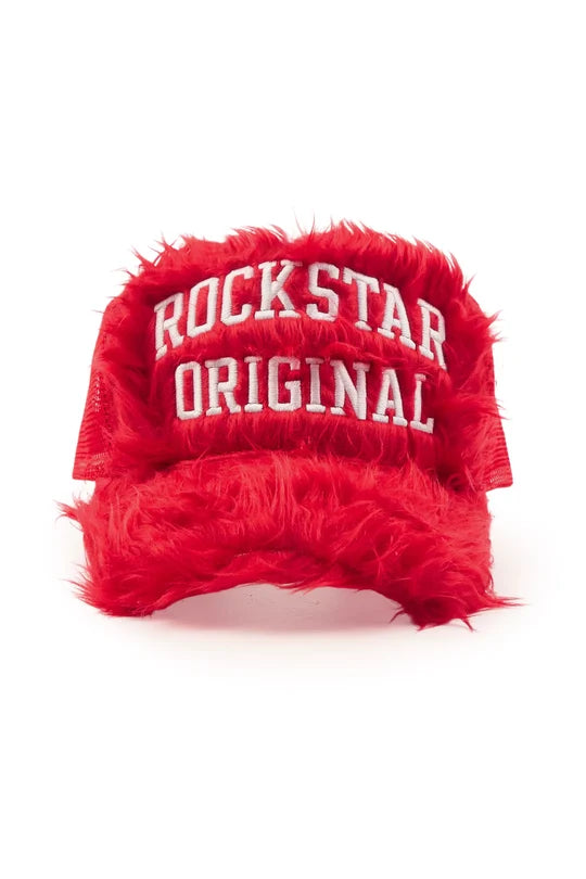 Rockstar Original - Shaggy Red Fur Trucker Hat