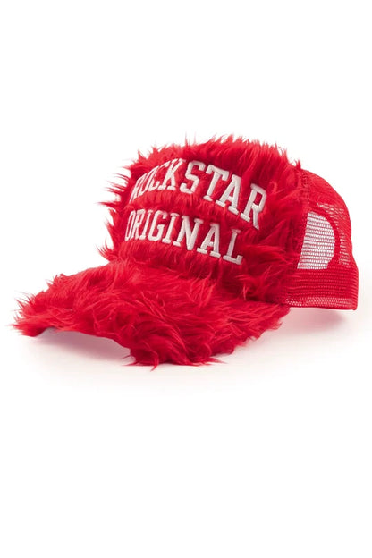Rockstar Original - Shaggy Red Fur Trucker Hat