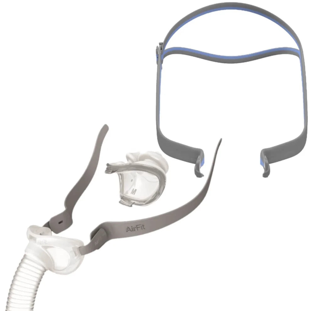 ResMed AirFit P10 - Includes 3 Size Pillows - Includes Small, med, Large Cushions - Includes Tube, Frame, and Strap