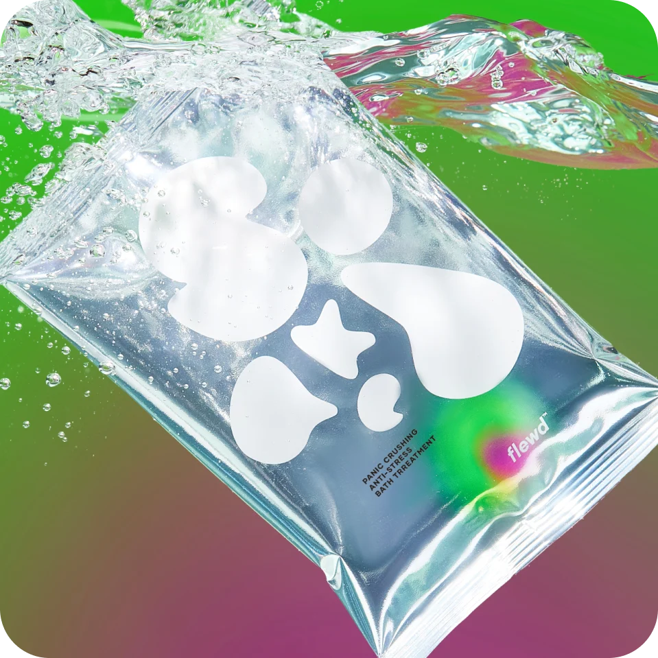 Flewd Stresscare is a targeted, nutrient-rich bath soak designed to relieve stress, anxiety, muscle cramps, and insomnia through transdermal absorption (panic crushing) pack of 3