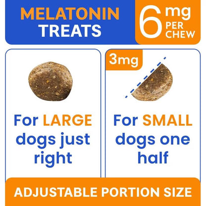 BARK&SPARK Extra Strength Melatonin Calming Chews for Dogs Sleep - 6mg Dog Melatonin Chews for Small & Large Dogs, Puppy Melatonin Treats - Calming Aid for Dogs - Medium Doggie Sleeping Pills - 120ct