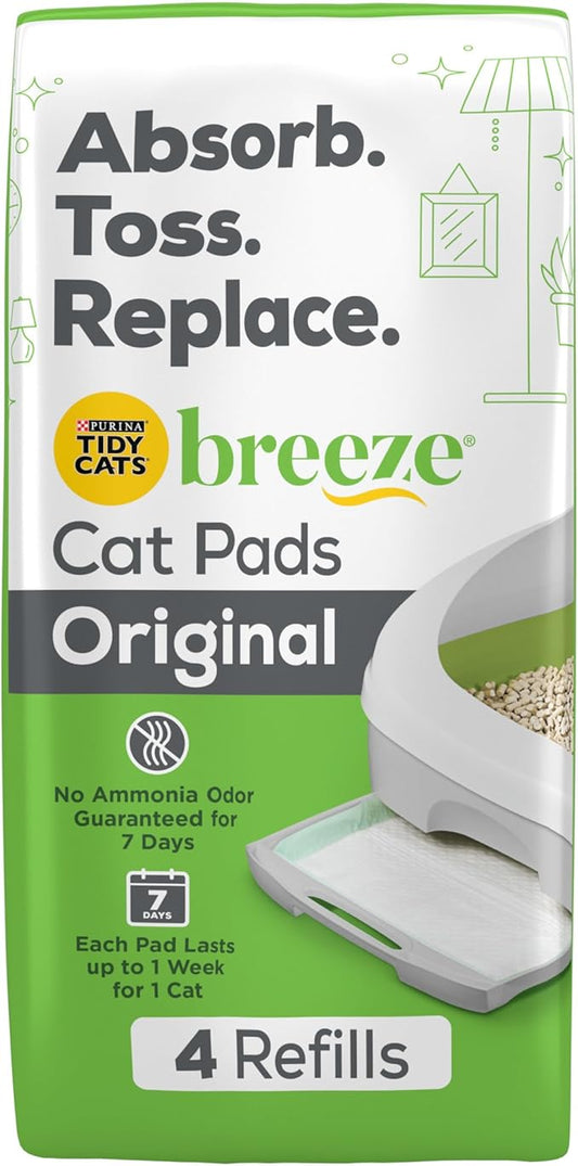 Purina Tidy Cats Cat Litter Breeze Pads Spring Clean Fragranced Cat Litter Pads Refill Pack - (4 ct) Pouches