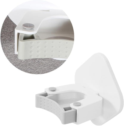 Happyyami Space-Saving Wall Mount Mop Rack Adhesive Broom Holder Multi-Functional Mop Storage for Bathroom Kitchen
