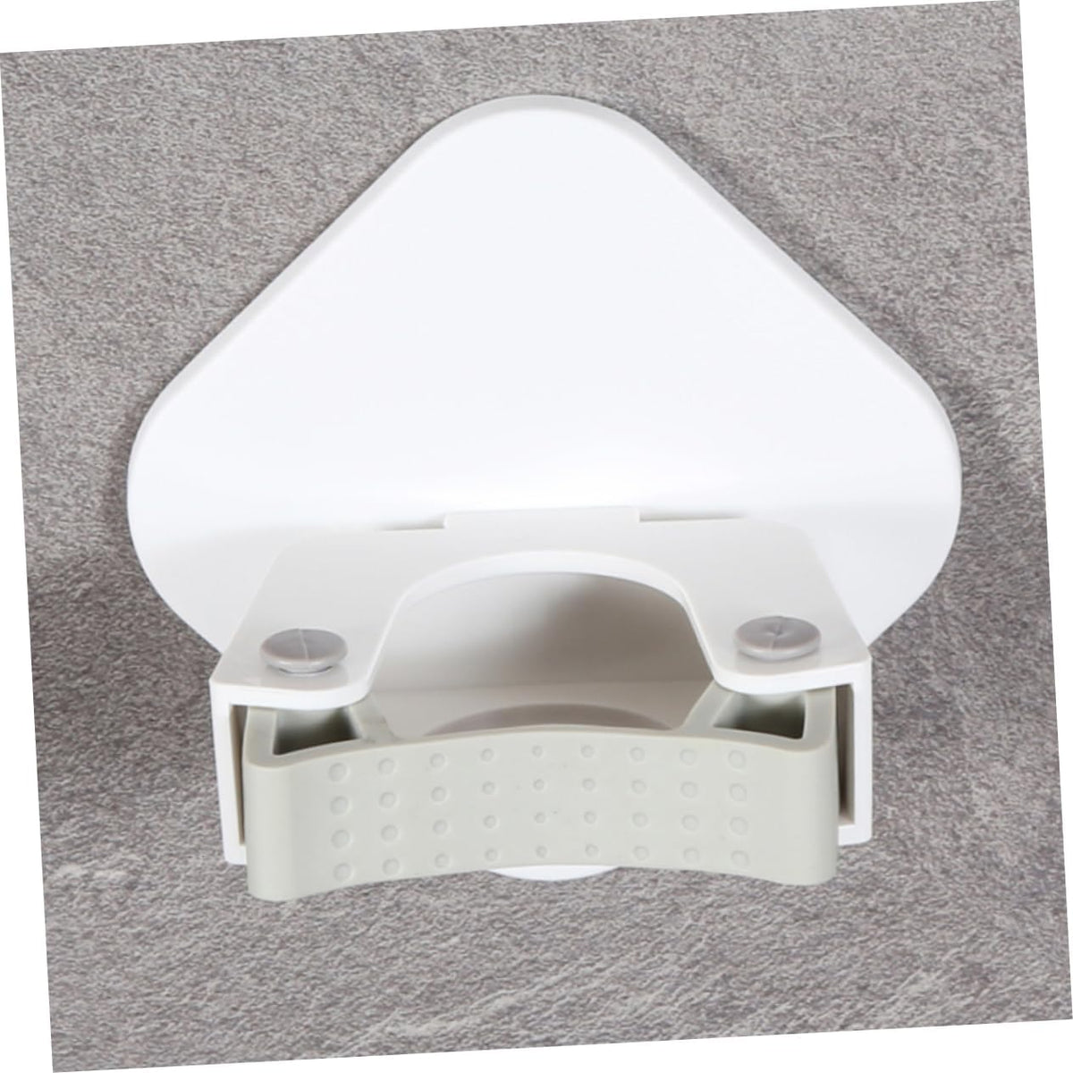 Happyyami Space-Saving Wall Mount Mop Rack Adhesive Broom Holder Multi-Functional Mop Storage for Bathroom Kitchen