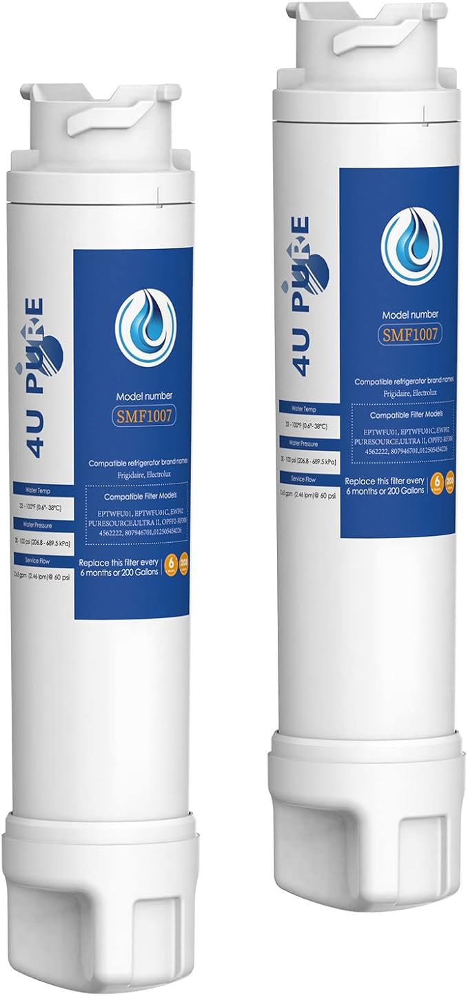 Replacement for EPTWFU01, Ultra 2, EWF02, 012505454226, 4562222 Refrigerator Water Filter, Pack of 2