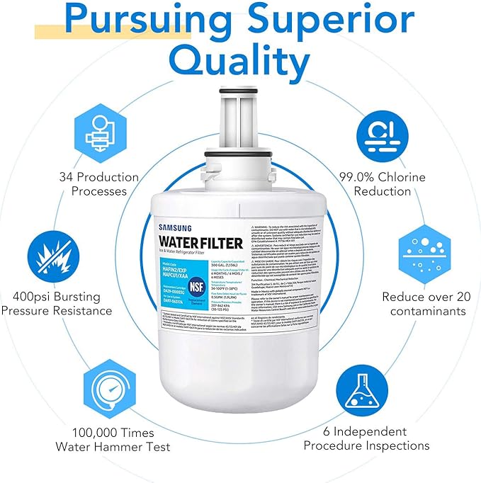 Samsung Refrigerator Water Filter Compatible Smasung DA29-00003G, HAFCU1, DA29--00003A Refrigerators (2 Pack)