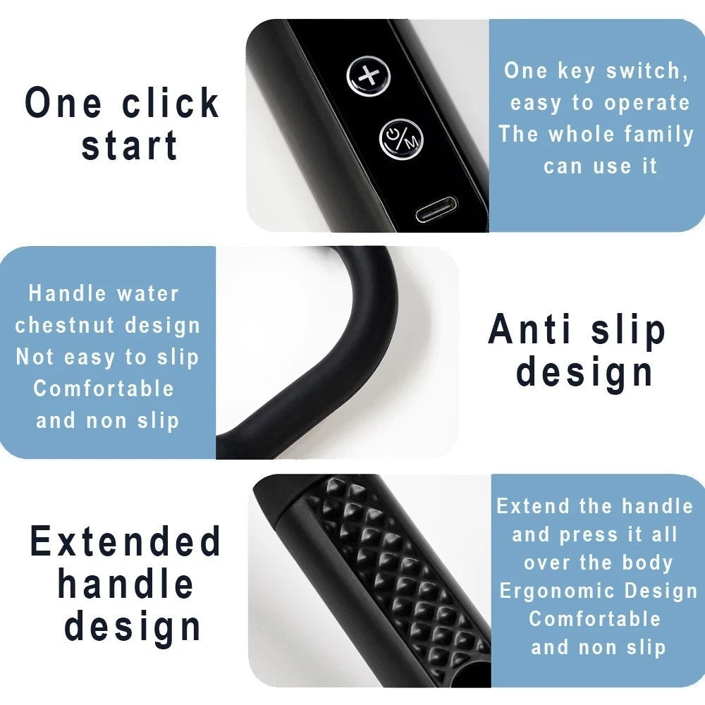 Kocuno Intelligent One Click Start Fascial Massage Gun, Relax And Tighten Muscles, Deep Tissue, Long Handle Massage Gun, Rechargeable