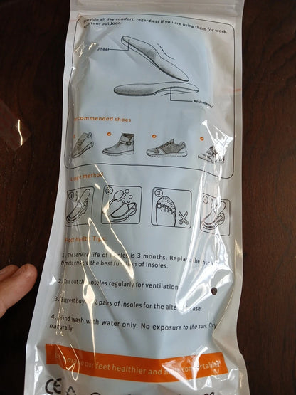 Arch Supports Orthopedic Inserts Men’s Sz 8.5 Women’s Sz 10 NEW ASITVO