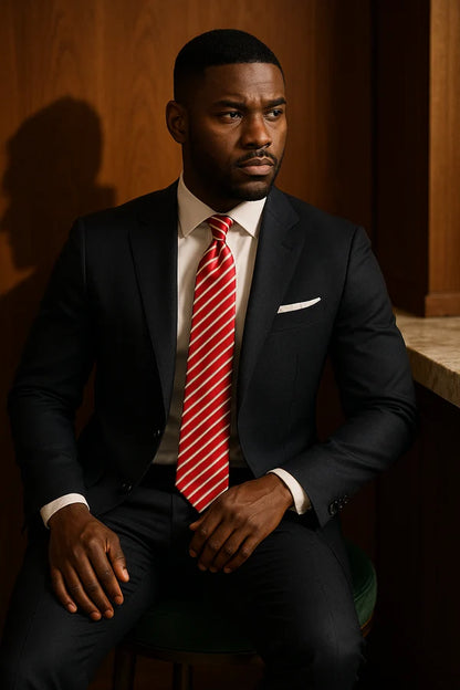 Racecar Red Striped Tie