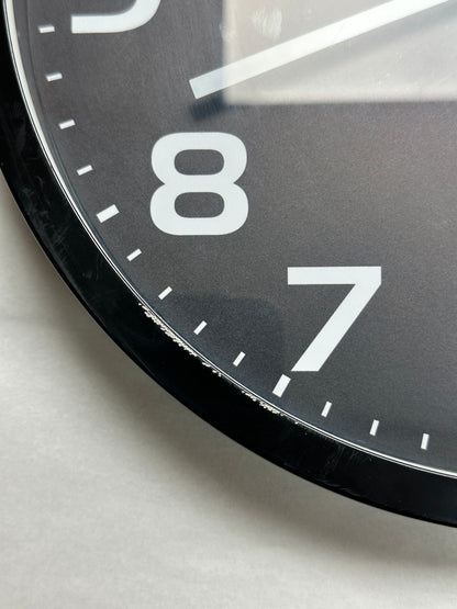 Refurbished- HITO 12 Inch Night Light Wall Clock (Has small defects) Battery Operated Brightness Adjustable, Metal Frame, Glass Cover(Hands  Numbers Illuminate)