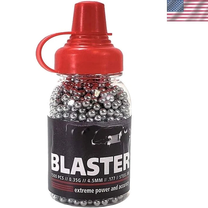 ASG Blaster .177 Caliber / BBS for BB Guns | Weight per BB | Steel Airgun BBS - 1,500 Count BBS in Round Speedloader Bottle