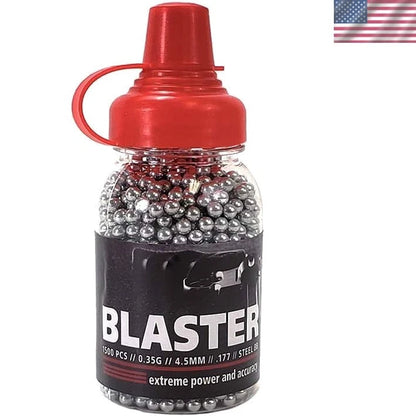 ASG Blaster .177 Caliber / BBS for BB Guns | Weight per BB | Steel Airgun BBS - 1,500 Count BBS in Round Speedloader Bottle